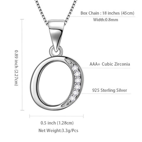 Buchstabe O Initiale Halsketten Anhänger Damen Herren Namensschmuck Geschenk 925 Silber