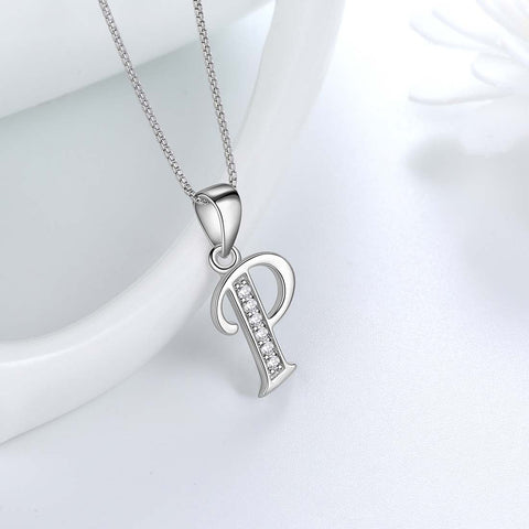 Lettera P Iniziale Collane Ciondolo Donna Uomo Nome Gioielli Regalo Argento 925