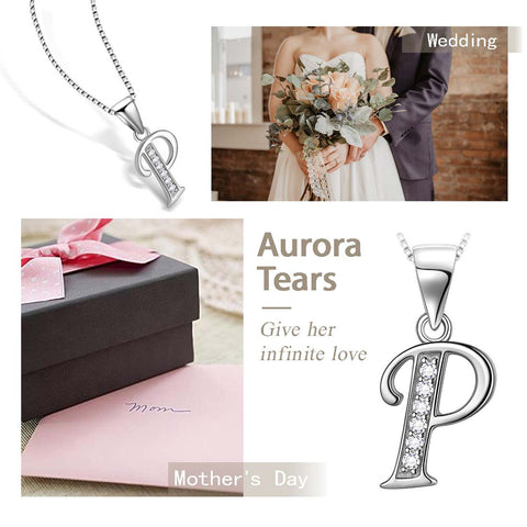 Lettera P Iniziale Collane Ciondolo Donna Uomo Nome Gioielli Regalo Argento 925
