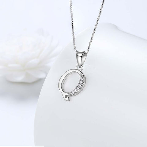 Lettera Q Iniziale Collane Ciondolo Donna Uomo Nome Gioielli Regalo Argento 925