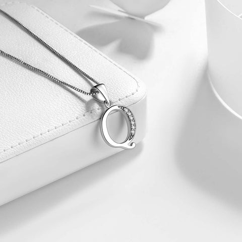 Lettera Q Iniziale Collane Ciondolo Donna Uomo Nome Gioielli Regalo Argento 925