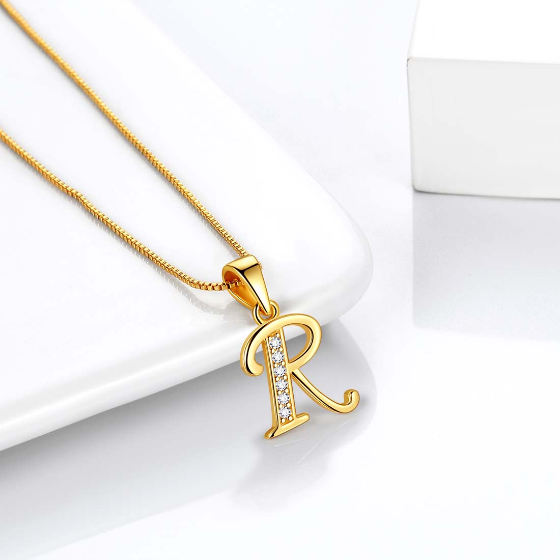 925 Sterling Silver R Initial Pendant Necklace With White CZ - Custom Jewelry Manufacturer | Shri Shyam Gems and Jewelry 925 Sterling Silver R Initial Pendant Necklace With White CZ - Custom Jewelry Manufacturer | Shri Shyam Gems and Jewelry