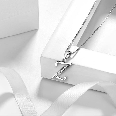 Buchstabe Z Initiale Halsketten Anhänger Damen Herren Namensschmuck Geschenk 925 Silber