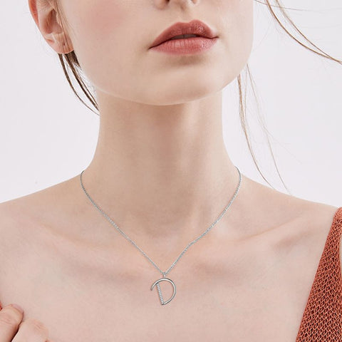 Lettera iniziale D Collane con ciondolo Donne Ragazze Nome Gioielli Regalo Argento sterling 925