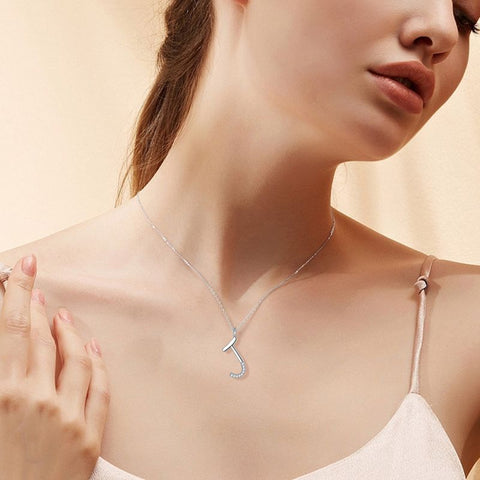 Buchstabe Initiale J Halsketten Anhänger Damen Mädchen Namensschmuck Geschenk 925 Sterling Silber