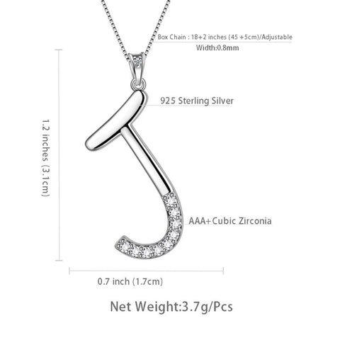 Buchstabe Initiale J Halsketten Anhänger Damen Mädchen Namensschmuck Geschenk 925 Sterling Silber