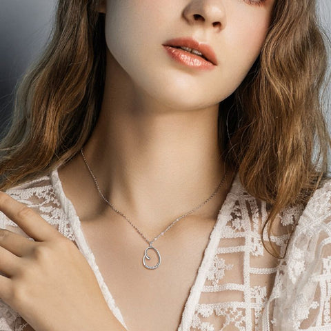 Lettera iniziale O Collane con ciondolo Donne Ragazze Nome Gioielli Regalo Argento sterling 925
