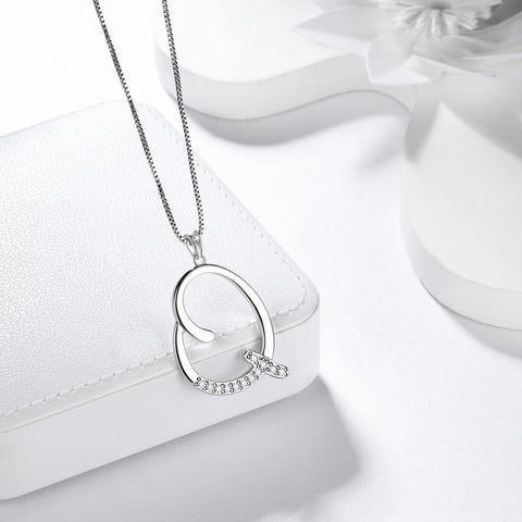 Lettera iniziale Q Collane con ciondolo Donne Ragazze Nome Gioielli Regalo Argento sterling 925