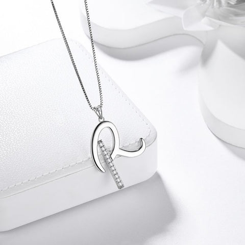 Letter Initial R Necklaces Pendant Women Girls Name Jewelry Gift 925 Sterling Silver