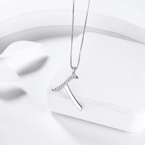 Letter Initial T Necklaces Pendant Women Girls Name Jewelry Gift 925 Sterling Silver