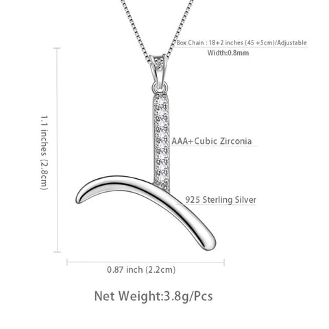 Lettera iniziale Y Collane con ciondolo Donne Ragazze Nome Gioielli Regalo Argento sterling 925