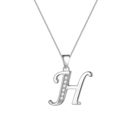 Buchstaben-Halsketten mit Initialen-Anhänger für Männer und Frauen, Namensschmuck aus 925er Sterlingsilber
