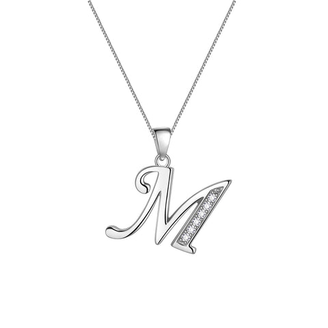 Buchstaben-Halsketten mit Initialen-Anhänger für Männer und Frauen, Namensschmuck aus 925er Sterlingsilber
