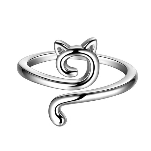 Anelli per gatti adorabili e carini Anello per gioielli con animali regolabile per regali per amanti dei gatti per donne e ragazze