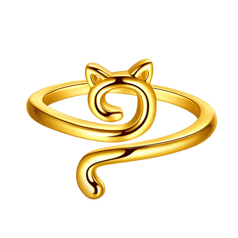 Anelli per gatti adorabili e carini Anello per gioielli con animali regolabile per regali per amanti dei gatti per donne e ragazze