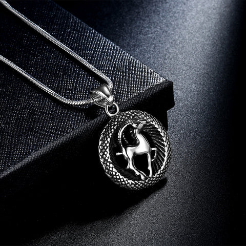 Men Zodiac Capricorn Necklace Pendant Star Sign Constellation Jewelry Women Boys Girls Birthday Gift - Aurora Tears Jewelry