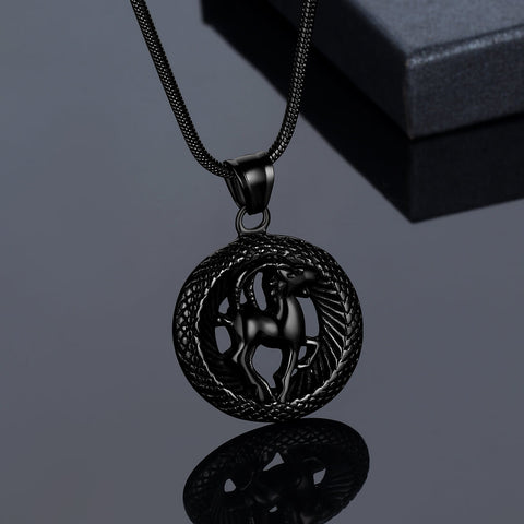 Men Zodiac Capricorn Necklace Pendant Star Sign Constellation Jewelry Women Boys Girls Birthday Gift - Aurora Tears Jewelry