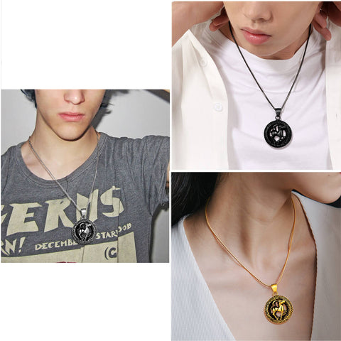 Men Zodiac Capricorn Necklace Pendant Star Sign Constellation Jewelry Women Boys Girls Birthday Gift - Aurora Tears Jewelry