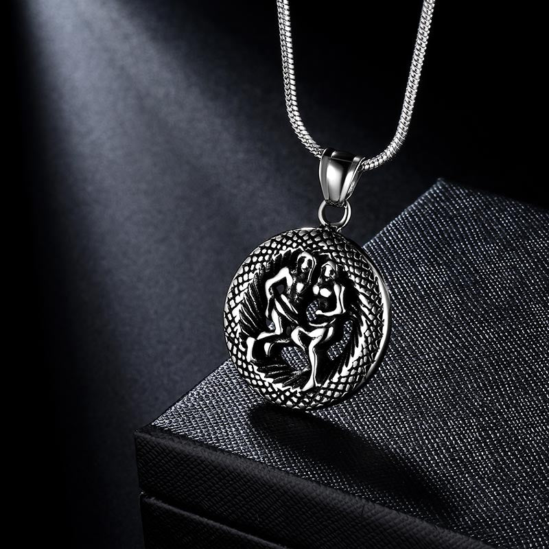 Men Zodiac Gemini Necklace Pendant Star Sign Constellation Jewelry Women Boys Girls Birthday Gift - Aurora Tears Jewelry