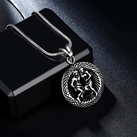 Men Zodiac Gemini Necklace Pendant Star Sign Constellation Jewelry Women Boys Girls Birthday Gift - Aurora Tears Jewelry