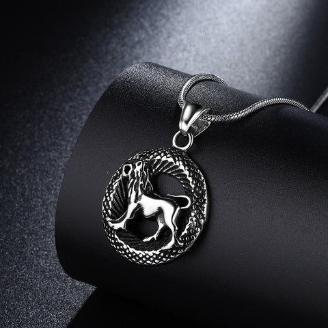 Men Zodiac Leo Necklace Pendant Star Sign Constellation Jewelry Women Boys Girls Birthday Gift - Aurora Tears Jewelry