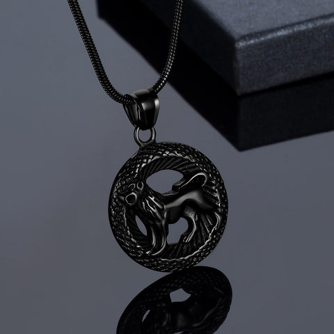 Men Zodiac Leo Necklace Pendant Star Sign Constellation Jewelry Women Boys Girls Birthday Gift - Aurora Tears Jewelry
