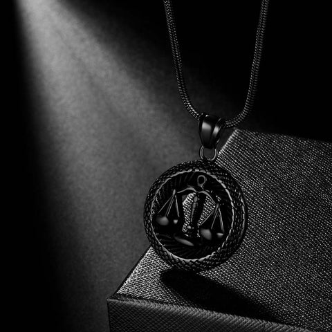 Men Zodiac Libra Necklace Pendant Star Sign Constellation Jewelry Women Boys Girls Birthday Gift