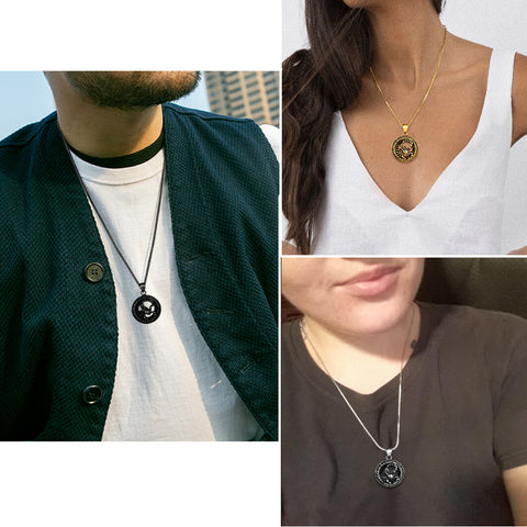Men Zodiac Scorpio Necklace Pendant Star Sign Constellation Jewelry Women Boys Girls Birthday Gift - Aurora Tears Jewelry