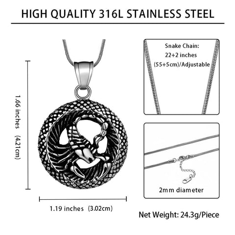 Men Zodiac Scorpio Necklace Pendant Star Sign Constellation Jewelry Women Boys Girls Birthday Gift - Aurora Tears Jewelry