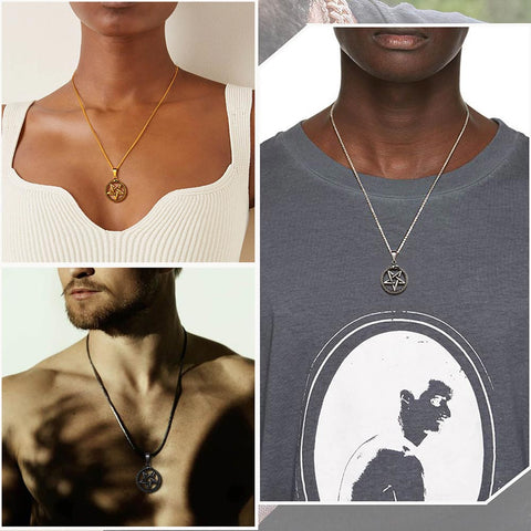 Collana da uomo con pentagramma a forma di serpente, pentacolo di Ouroboros, pendente Wicca, amuleto, protezione, regalo di gioielli
