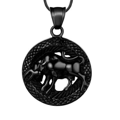 Men Zodiac Taurus Necklace Pendant Star Sign Constellation Jewelry Women Boys Girls Birthday Gift - Aurora Tears Jewelry