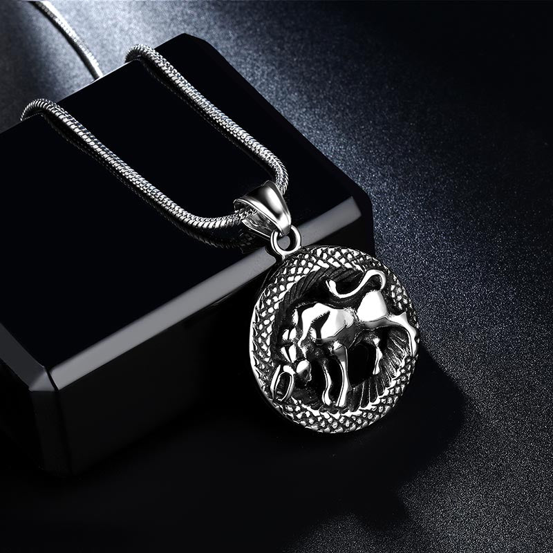 Men Zodiac Taurus Necklace Pendant Star Sign Constellation Jewelry Women Boys Girls Birthday Gift - Aurora Tears Jewelry