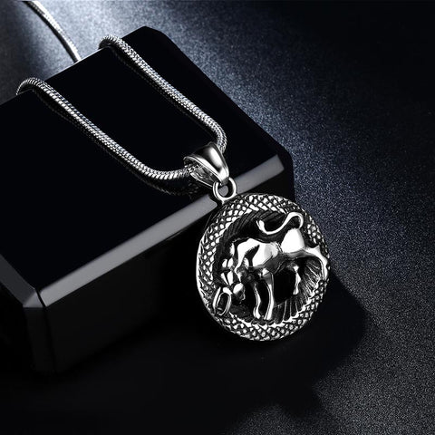Men Zodiac Taurus Necklace Pendant Star Sign Constellation Jewelry Women Boys Girls Birthday Gift - Aurora Tears Jewelry