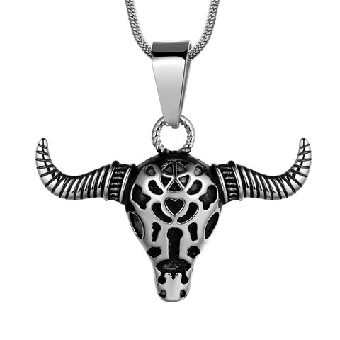 Collana da uomo toro vampiro, ciondolo testa di toro toro, gioielli in acciaio inossidabile