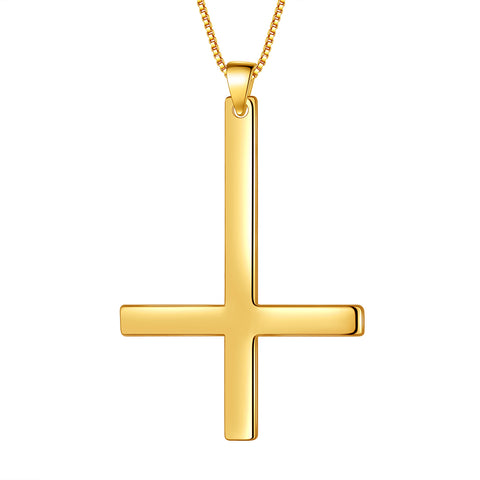 Herren Halskette mit umgekehrtem Kreuz, Anhänger, Damenschmuck, Geschenk, Sterlingsilber