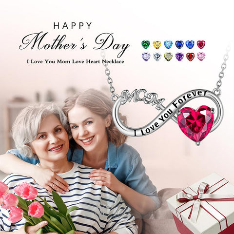 Collana mamma Ciondolo portafortuna a cuore Regali per la festa della mamma Gioielli di compleanno infiniti