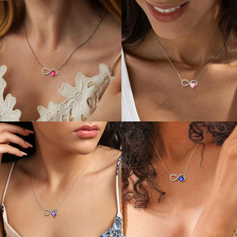 Collana mamma Ciondolo portafortuna a cuore Regali per la festa della mamma Gioielli di compleanno infiniti