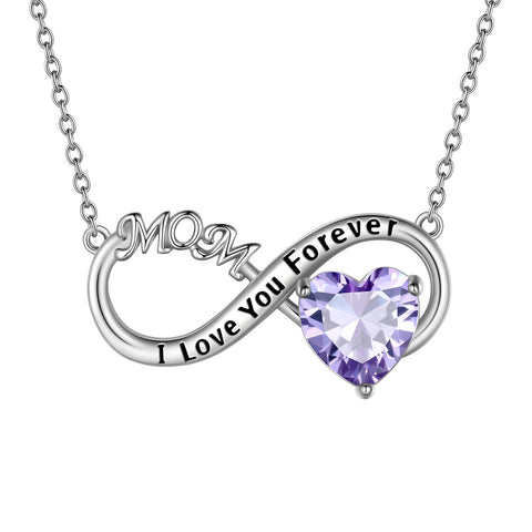 Collier maman pendentif coeur pierre de naissance bijoux infinis femmes cadeaux de fête des mères