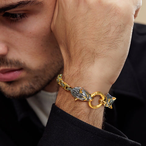 Pulsera de cadena bizantina de acero inoxidable