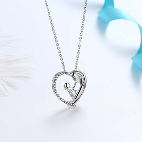 Collana con ciondolo per mamma per donne, mamma e bambino Collana con ciondolo a cuore, regalo di gioielli per la festa della mamma, compleanno
