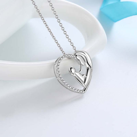 Collana con ciondolo per mamma per donne, mamma e bambino Collana con ciondolo a cuore, regalo di gioielli per la festa della mamma, compleanno