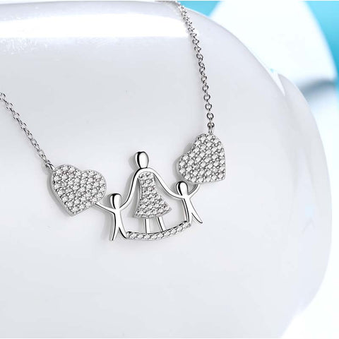Colar com pingente de coração para mãe e filho, presente de joia para dia das mães e aniversário