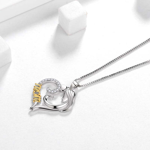 Mutter-Halsketten-Anhänger für Frauen, Mutter und Kind, Herz-Anhänger, Halskette, Schmuck, Geschenk zum Muttertag, Geburtstag