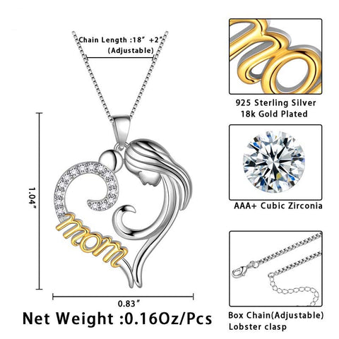 Mutter-Halsketten-Anhänger für Frauen, Mutter und Kind, Herz-Anhänger, Halskette, Schmuck, Geschenk zum Muttertag, Geburtstag