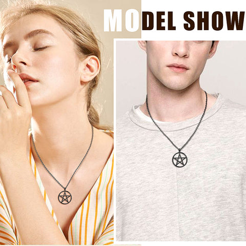 Mens Pentagram Star Necklace Pendant Women Luck Jewelry Gift 925 Sterling Silver