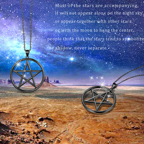 Mens Pentagram Star Necklace Pendant Women Luck Jewelry Gift 925 Sterling Silver