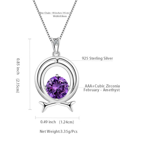 Collana Zodiaco Pesci Collana con pietra portafortuna di febbraio Regalo di compleanno per gioielli da donna per ragazza Regalo di compleanno per gioielli da donna per ragazza