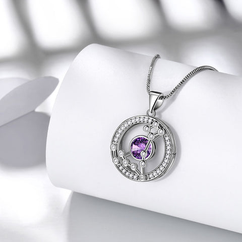 Collana Zodiaco Pesci Collana con ciondolo portafortuna di febbraio Gioielli da donna Regalo di compleanno per ragazze