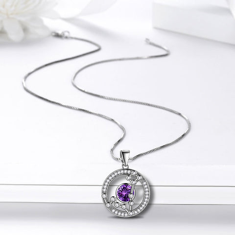 Collana Zodiaco Pesci Collana con ciondolo portafortuna di febbraio Gioielli da donna Regalo di compleanno per ragazze