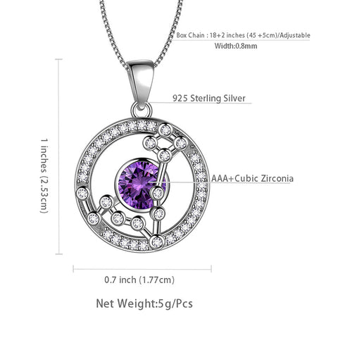 Collana Zodiaco Pesci Collana con ciondolo portafortuna di febbraio Gioielli da donna Regalo di compleanno per ragazze